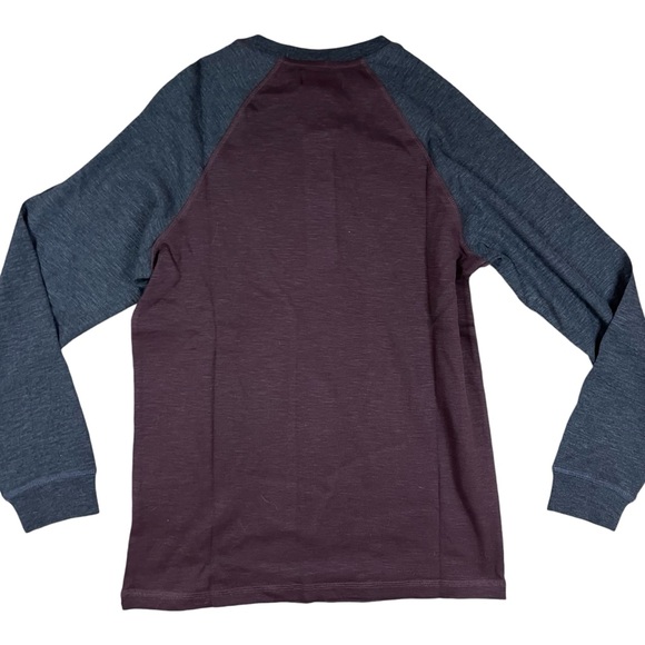 Tailor Vintage Men’s Small Long Sleeve Henley Shirt Burgundy/ Gray NWT - Picture 12 of 12